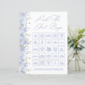 Dusty Blue Floral Finden Sie das Bingo Game (Stehend Vorderseite)