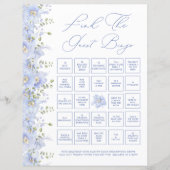 Dusty Blue Floral Finden Sie das Bingo Game (Vorderseite)