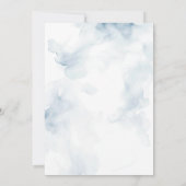 Dusty Blue Floral First Heilige Kommunion Einladung (Rückseite)