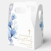Dusty Blue Floral First Heilige Kommunion Geschenkschachtel (Geöffnet)