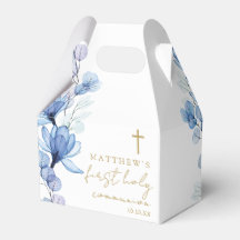 Dusty Blue Floral First Heilige Kommunion
