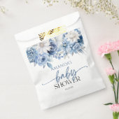 Dusty Blue Floral Flowers Baby Shower Geschenktütchen (Versiegelt)