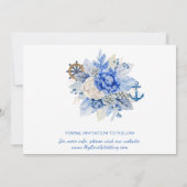 Dusty Blue Floral Foto Save the Date (Rückseite)