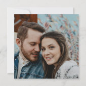 Dusty Blue Floral Foto Save the Date Einladung (Rückseite)