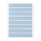 Dusty Blue Floral Fusion Wraparound Address Label (Bogen)