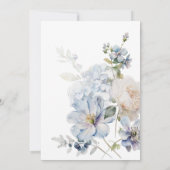Dusty Blue Floral Garden Baby Dusche Einladung (Rückseite)
