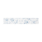 Dusty Blue Floral Garden Monogram Wedding Einladungsbanderole (Flach)