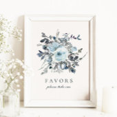Dusty Blue Floral Gastgeschenke Hochzeiten unterze Poster