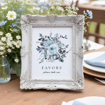 Dusty Blue Floral Gastgeschenke Hochzeiten unterze