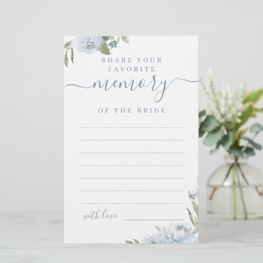 Dusty blue floral gemeinsam ein Memory Brautparty (Stehend Vorderseite)