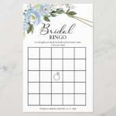 Dusty Blue Floral Geometric Brautparty Bingo Flyer (Vorne)