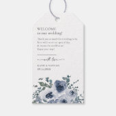 Dusty Blue Floral Geschenkanhänger (Vorderseite)