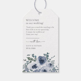 Dusty Blue Floral Geschenkanhänger