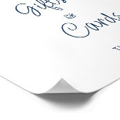 Dusty Blue Floral Geschenke und Karten Hochzeit Poster (Ecke)