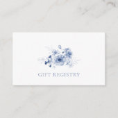 Dusty Blue Floral Geschenkkartei Begleitkarte (Vorderseite)