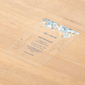 Dusty Blue Floral Gold Acryleinladungen (Ablage )