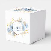 Dusty Blue Floral Gold Geschenkschachtel (Rückseite)