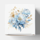 Dusty Blue Floral Gold Geschenkschachtel (Oben)
