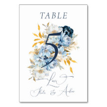 Dusty Blue Floral Gold