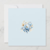 Dusty Blue Floral Gold Wedding 2 Save The Date (Rückseite)