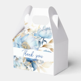Dusty Blue Floral Gold Wedding Geschenkschachtel