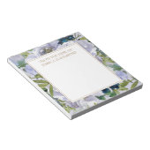 Dusty Blue Floral Green Blätter von der Rezeption Notizblock (angewinkelt)
