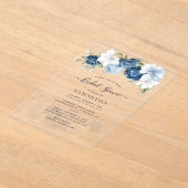 Dusty Blue Floral Greenerity Foliage Brautparty Acryleinladungen (Ablage )