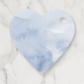 Dusty Blue Floral Greenerity Liebe Herzlich Willko Geschenkanhänger (Rückseite)