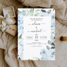 Dusty Blue Floral Greenerity Wedding