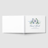 Dusty Blue Floral Greenerity Wedding Gästebuch (Voll)
