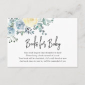 Dusty Blue Floral Greenery Books for Baby Begleitkarte (Vorderseite)