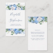 Dusty Blue Floral Greenery - Hydrangea Blooms Visitenkarte (Vorne/Hinten)