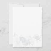 Dusty Blue Floral Greenery Probe Dinner Einladung (Rückseite)