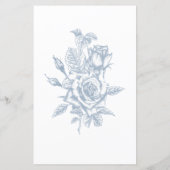 Dusty Blue Floral Guess Who Brautparty Game (Rückseite)