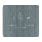 Dusty Blue Floral Handgeschriebenes Skript neu Schneidebrett (Vorderseite)