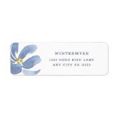 Dusty Blue Floral Hochzeit Rücksendeadresse (Vorne)