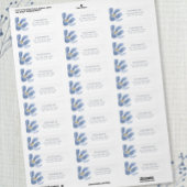 Dusty Blue Floral Hochzeit Rücksendeadresse