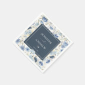 Dusty Blue Floral | Hochzeiten von Blume Serviette (Ecke)