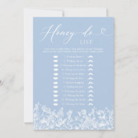 Dusty Blue Floral Honey Do List Brautparty Game
