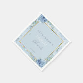Dusty Blue Floral Hydrangea Brautparty Serviette (Ecke)