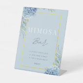 Dusty Blue Floral Hydrangea Mimosa Bar Dusche Sockelschild (Vorderseite)