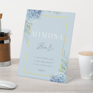 Dusty Blue Floral Hydrangea Mimosa Bar Dusche Sockelschild