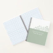 Dusty Blue Floral individuell anpassbar Notizblock (Innenseite)