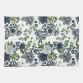 Dusty blue floral Kitchtuch Geschirrtuch (Horizontal)