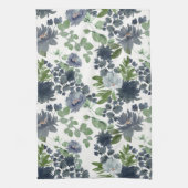 Dusty blue floral Kitchtuch Geschirrtuch (Vertikal)