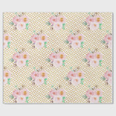 Dusty Blue Floral Krawatte Geschenkpapier (Flach)