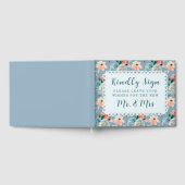 Dusty Blue Floral Lace | Dekorative Kalligraphie Gästebuch (Voll)