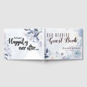Dusty Blue Floral lebten sie glücklich nach Hochze Gästebuch (Voll)