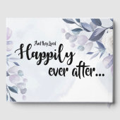 Dusty Blue Floral lebten sie glücklich nach Hochze Gästebuch (Rückseite)