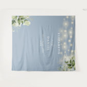 Dusty Blue Floral Lights Wedding Foto Hintergrund Wandteppich (Vorderseite (Horizontal))